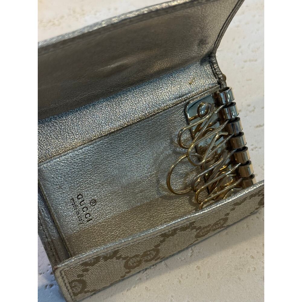 Vintage Gucci GG Monogram 6-Hook Key Case Holder - Beige/Tan - Picture 11 of 13